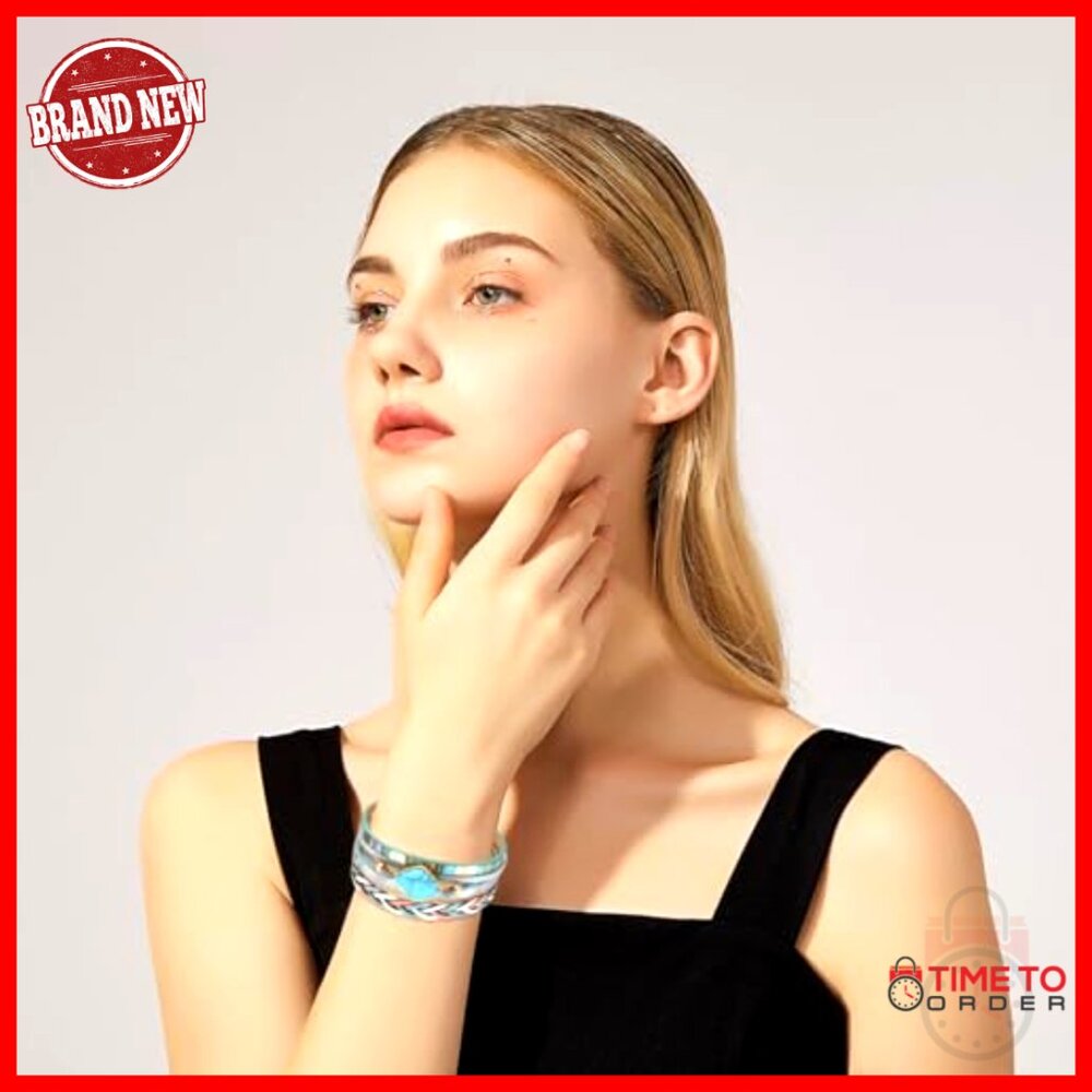 Leather Wrap Bracelet Boho Multi-Layer Stackable … - image 4